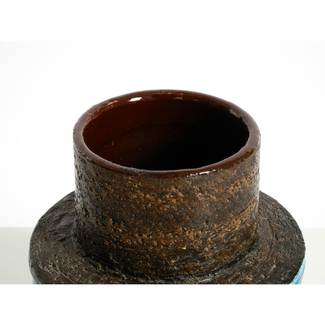 Rimini Blue Ceramic Vase by Aldo Londi for Bitossi, Italy, 1960s For Sale - Image 11 of 15