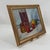 Antique 1916 original oil still life painted on millboard, featuring fruit, a richly colored vessel, and glass container...