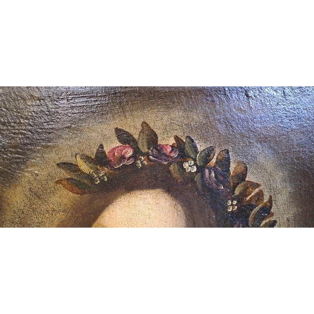 Saint Lucia, 18th Century, Oil Painting on Canvas, Framed For Sale - Image 3 of 10