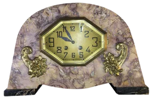French Mantel Clock in Marble, 1920s