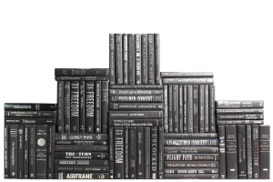 Decorative Books - Onyx & Silver Book Wall - Set of 75 Black Books