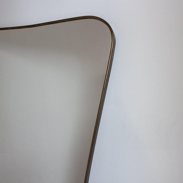Vintage Italian Wall Mirror with Brass Frame, 1960s For Sale - Image 6 of 12