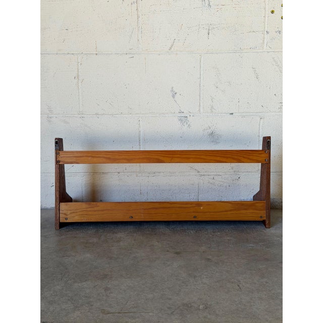 1960s Vintage Danish Teak Wall-Mounted Shelf With Sculptural Side Supports – Mid-Century Modern Scandinavian Floating Bookshelf For Sale - Image 5 of 11