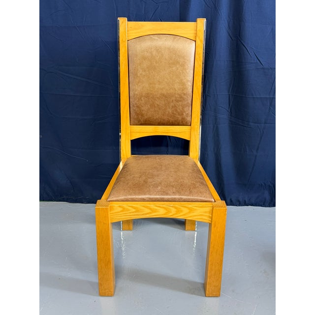 Vintage Ash Dining Suit with Leather, 2000, Set of 10 For Sale - Image 6 of 18
