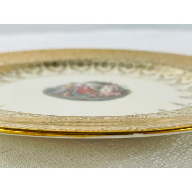 Metal Federal Style Sabin Crest -O- Gold Warranted 22k Gold Dinner Plate, Set of 6 For Sale - Image 7 of 9
