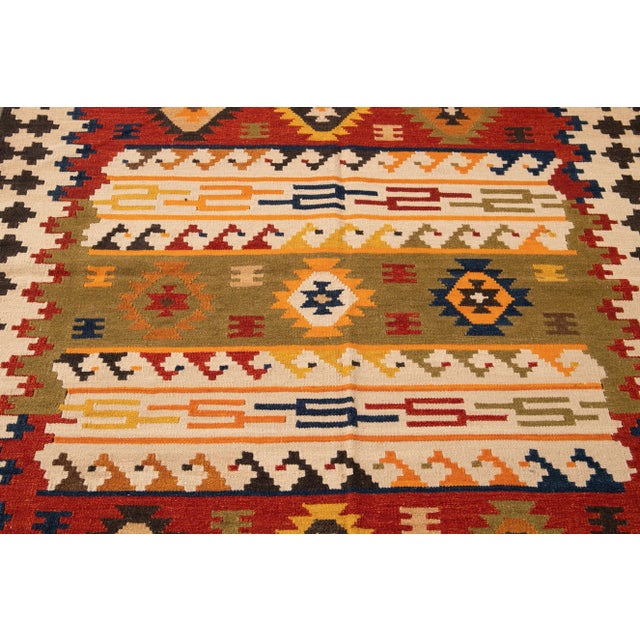 Ivory 21st Century Contemporary Kilim Rug 5 '5'' X 7' 9'' For Sale - Image 8 of 13