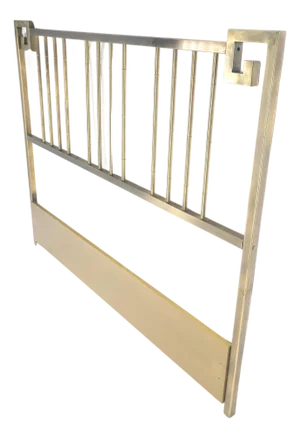 Mastercraft Greek Key Style Mid Century Modern Brass Queen Size Headboard
