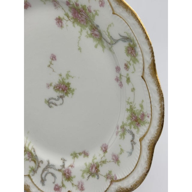 Limoges France,Haviland Plate, Hand Painted Floral and Gilt, With Distribution Mark For Sale In Portland, ME - Image 6 of 9
