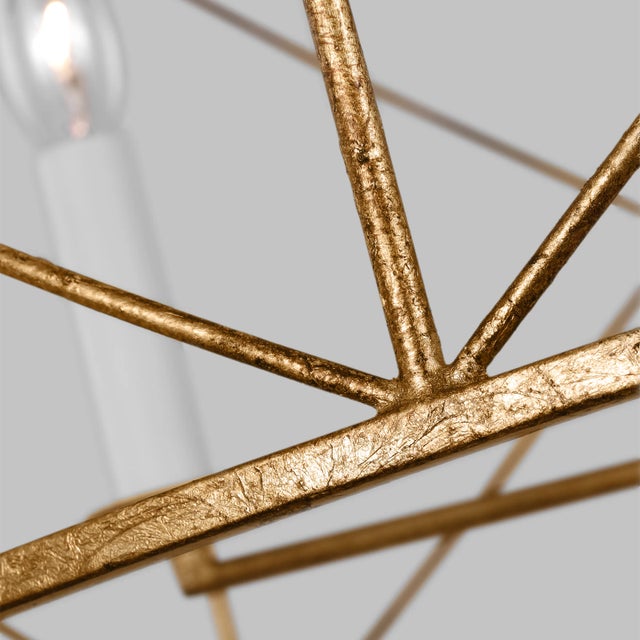 Visual Comfort Chapman & Myers by Visual Comfort Studio Beatrix 4-Light Extra Large Lantern Pendant in Antique Gild Gold For Sale - Image 4 of 6