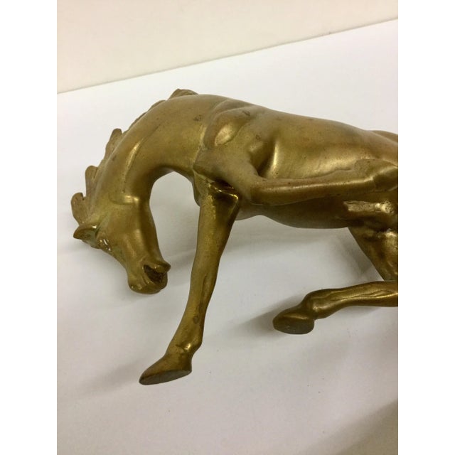 Solid Brass Wild Horse Sculpture For Sale - Image 10 of 11