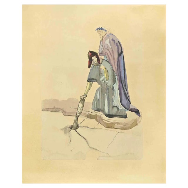 Salvador Dalí, The Traitor of Montaperti, Woodcut, 1963 For Sale