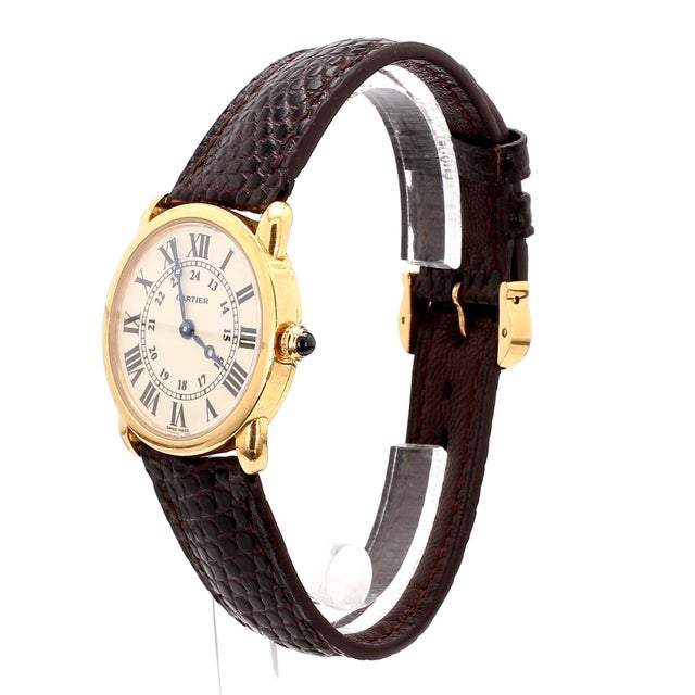 Vintage Cartier Ronde Louis 2886 Quartz 29mm 18k Gold Watch For Sale - Image 10 of 13
