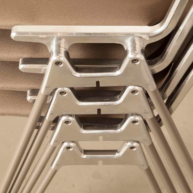 1970s Mid Century Modern, Giancarlo Piretti for Castelli Taupe Dining Chairs - Set of 4 For Sale - Image 9 of 12