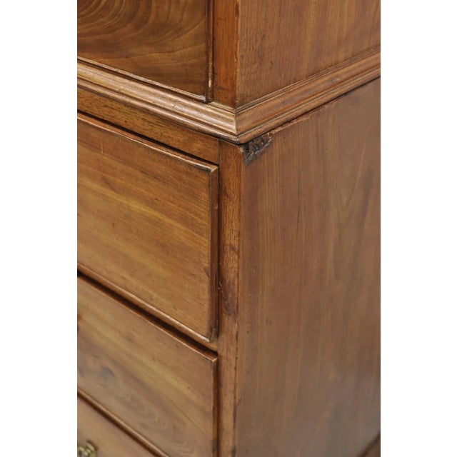 Wood 19th C. George III Mahogany Highboy Tall Chest on Chest 8 Drawer Dresser For Sale - Image 7 of 12