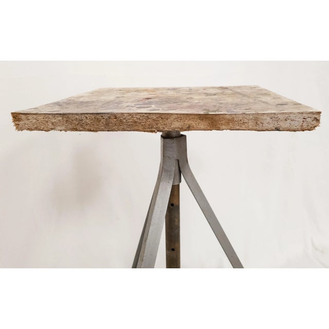 Gray Mid-Century Industrial Metal Base Sculptor or Display Stand For Sale - Image 8 of 9