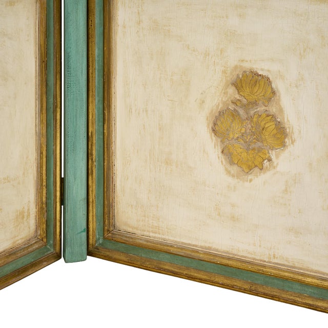 Gold French Antique Panel Screen, Gold Leaf For Sale - Image 8 of 9