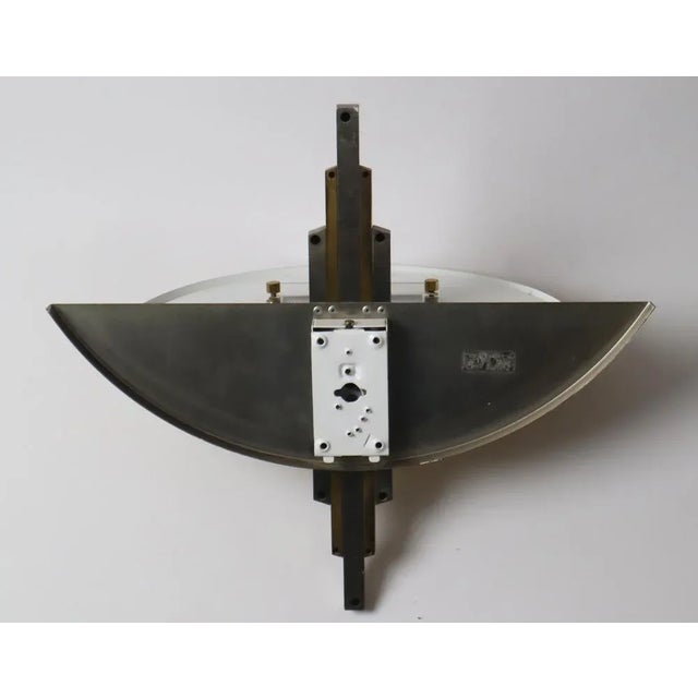 Gold Art Deco Bicolor Wall Lamp in Brass and Chrome, 1980s For Sale - Image 8 of 11