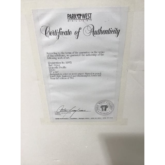 This Is a Framed, Signed and Numbered Serigraph Artwork Titled "Roseville Profile" by the Celebrated German-American Pop Artist Peter Max. For Sale - Image 4 of 8