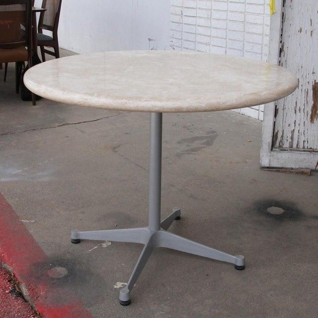 Custom marble Herman Miller table. 36" Cream marble top with the iconic Herman Miller segmented base. Great for dining or...
