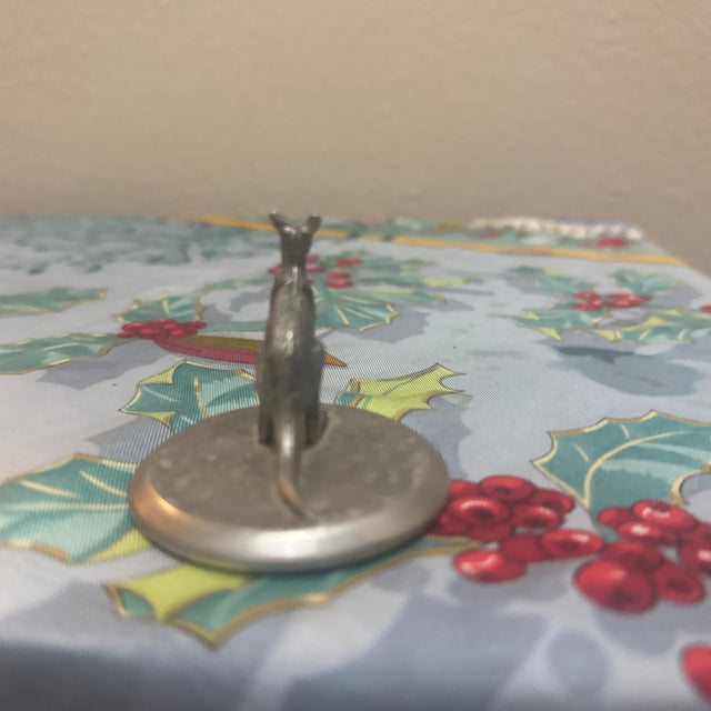 Vintage Solid Pewter Miniature Kangaroo With Joey Figurine For Sale - Image 4 of 8