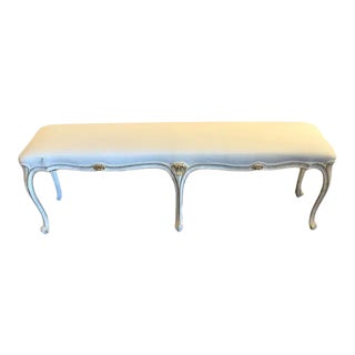 1990s Italian Hand Carved Louis XV Style Bench For Sale