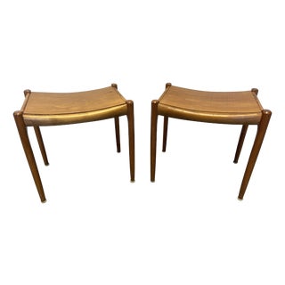 Vintage Danish Teak Stools by Niels Otto Möller, 1960s, Set of 2 For Sale