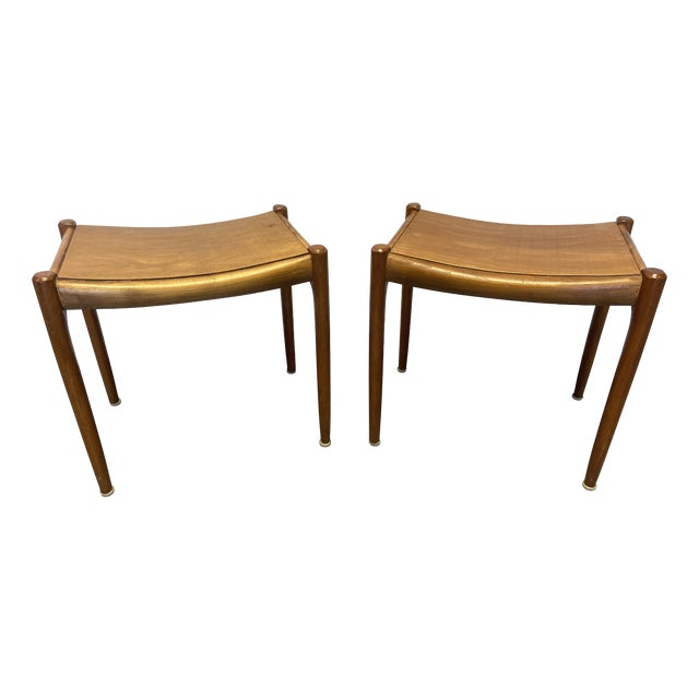 Vintage Danish Teak Stools by Niels Otto Möller, 1960s, Set of 2 For Sale