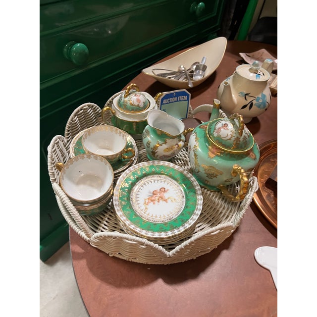 Up for your consideration is a beautiful vintage Austria ceramic green tea set. This would look lovely in your home and it...