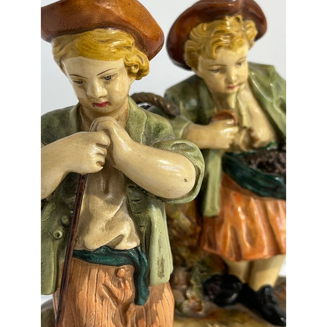 VTG "BORGHESE" Figuerines Chalkware Shepherd/Shepherdess WithGrapes circa 50s. It is very difficult to part with this...