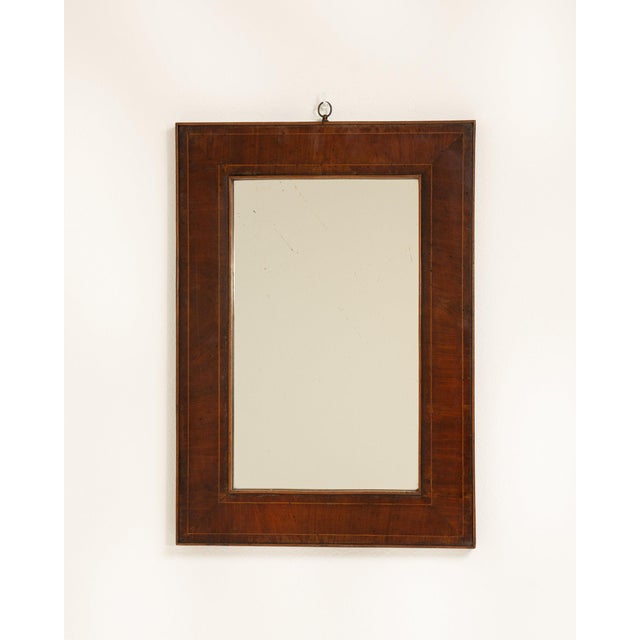 19th Century France Brown Wood Mirror For Sale - Image 4 of 8