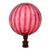 Ribbed Optic Glass Lamp Finial in Cranberry Pink on Bronze Hardware For Sale