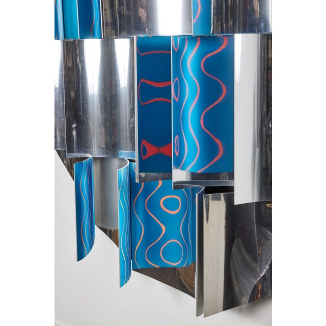 Silver Monumental Kinoptic Metal Wall Sculpture by Rafe Affleck, 1960's For Sale - Image 8 of 9