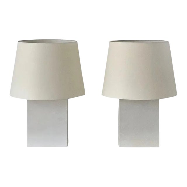 Pair or Large 'Bloc' Parchment Lamps by Design Frères For Sale
