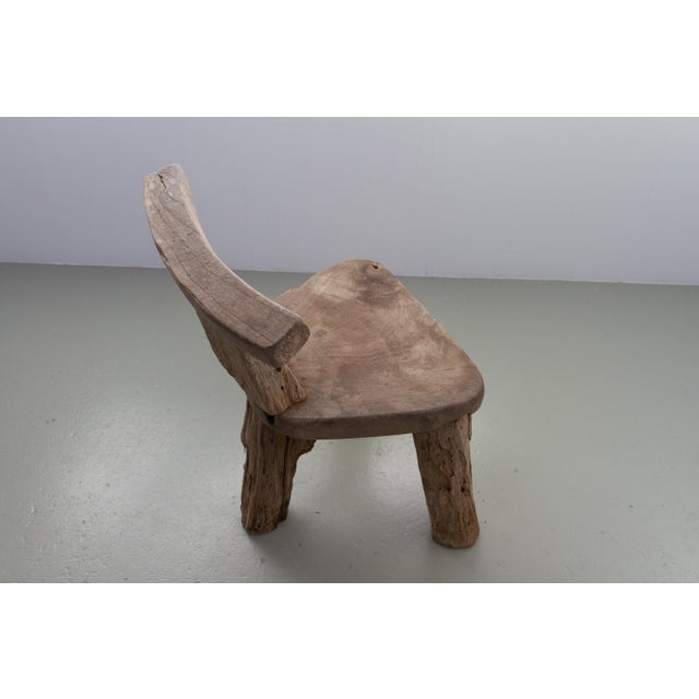 Primitive Elm T Tripod Side Chair, Denmark, 1970s For Sale - Image 14 of 17