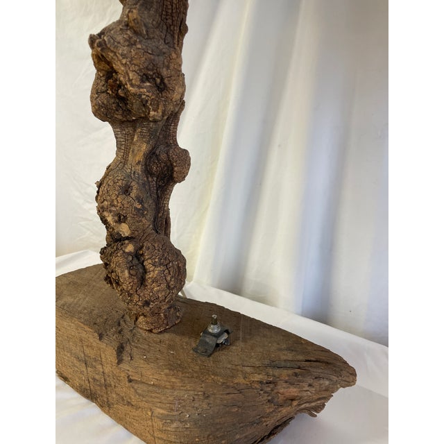 1970s Pair Burl Wood Table Lamps For Sale - Image 4 of 9