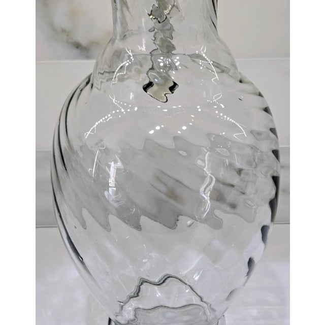 Farmhouse Late 20th Century Colombian Swirl Glass Pitcher Vase by Country Originals For Sale - Image 3 of 9