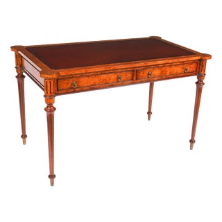 Vintage Birdseye Maple Desk in the style of Gillows, 20th Century For Sale