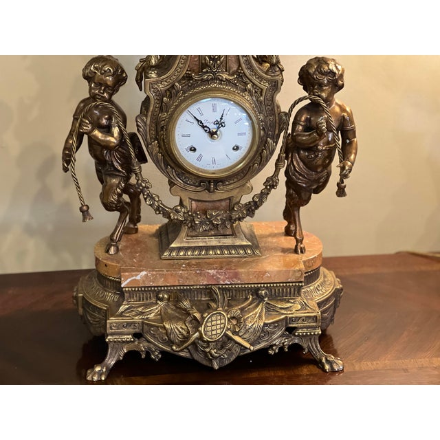Early 20th Century Imperial Franz Hermle Brevettato Figural Mantle