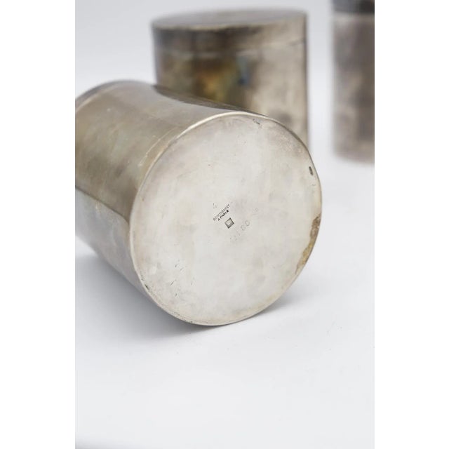 Metal Silver Jars from Boin Taburet Paris, Set of 3 For Sale - Image 7 of 12
