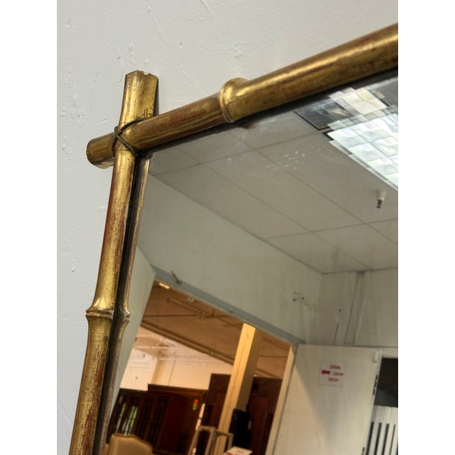 Giltwood Faux Bamboo Wall Mirror For Sale - Image 4 of 12