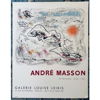 André Masson, French Abstract Surrealist Vintage Lithograph Mourlot Poster Andre Masson, 1962 For Sale