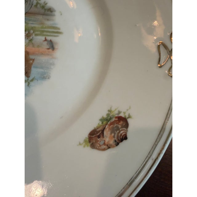 Antique Porcelain Fish Plates With Gold Detail, Set of 4, Circa 1890–1900 For Sale - Image 9 of 17