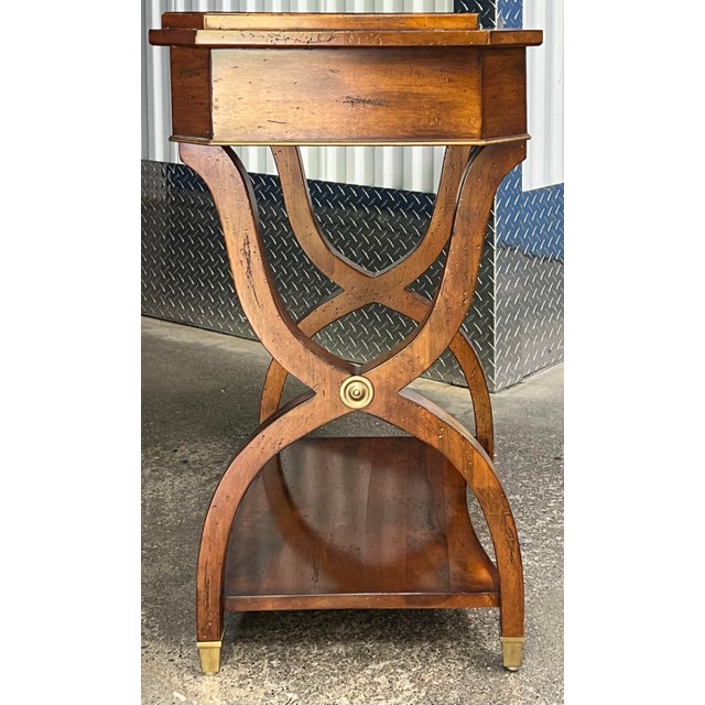 Neoclassical Maple Side Table With Drawer For Sale - Image 4 of 11