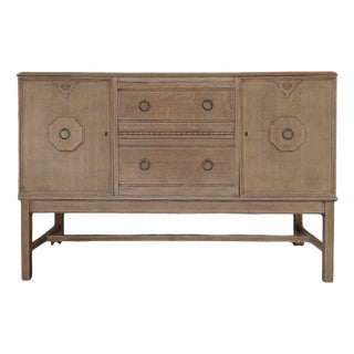 1930's Art Deco Natural Tiger Oak Sideboard For Sale