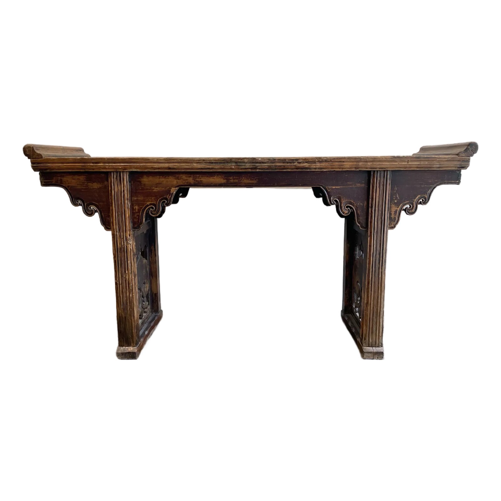 Antique Asian Wood Alter Console Table | Chairish