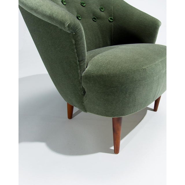 Textile Swedish Lounge Chair with Chase Erwin Mohair Velvet by Carl Malmsten for O.H. Sjögren, 1950s For Sale - Image 7 of 10
