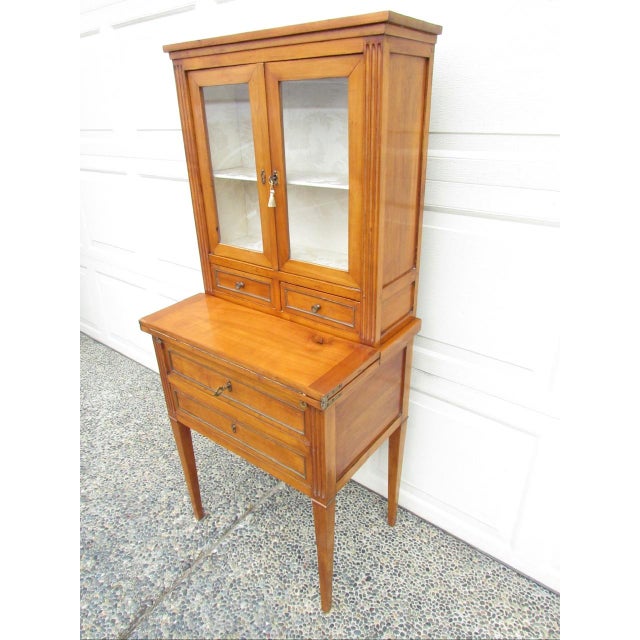 Mid 19th Century Antique French Fruitwood Secretary Desk For Sale - Image 5 of 18
