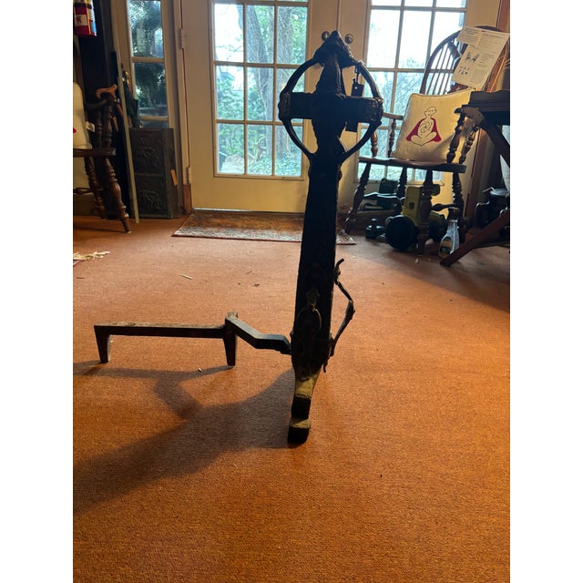 Metal Wrought Iron Andiron For Sale - Image 7 of 7