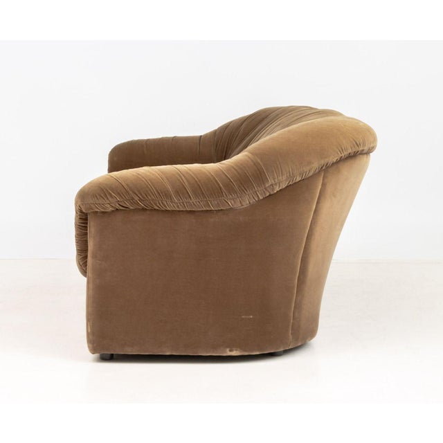 Textile Italian Velvet Upholstered 3-Seat Sofa, 1970 For Sale - Image 7 of 8