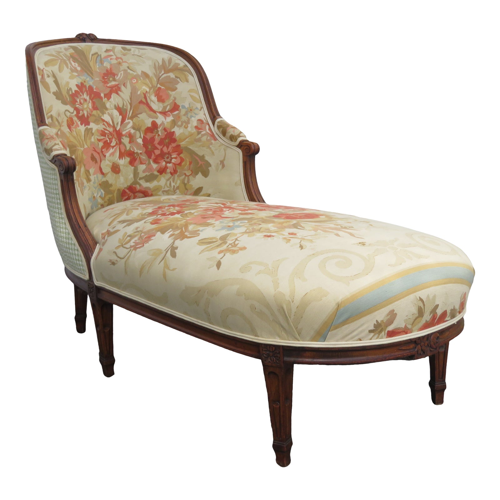 French Carved Long Fainting Couch Chaise Lounge | Chairish